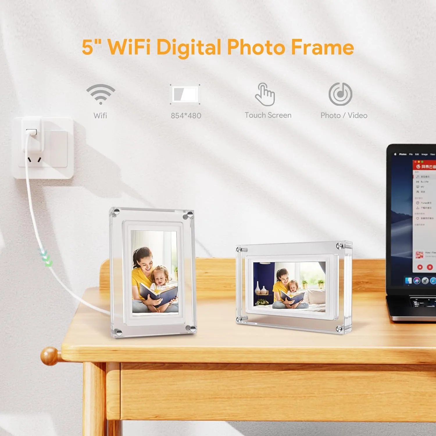 KEDEEK 5-Inch WiFi Digital Photo Frame