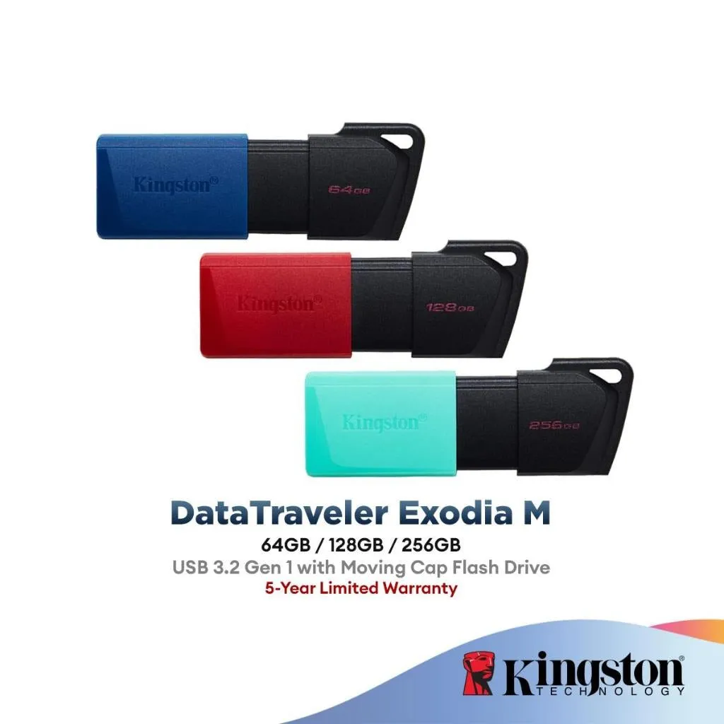 Kingston DataTraveler Exodia M USB 3.2 Flash Drive DTXM (32GB/64GB/128GB/256GB)