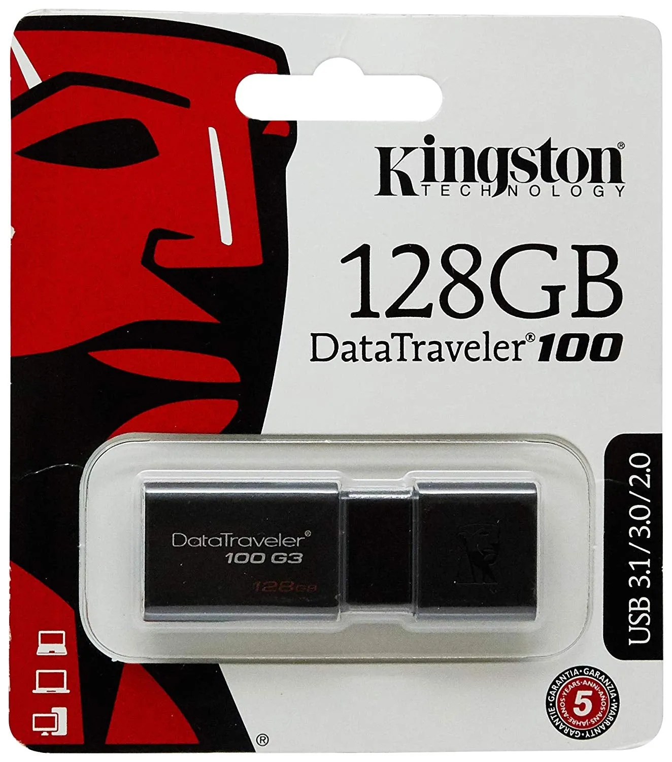 Kingston DataTraveler100 128GB USB 3.1 Flash Drive