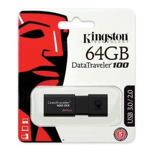 Kingston DataTraveler100 64GB USB 3.1 Flash Drive