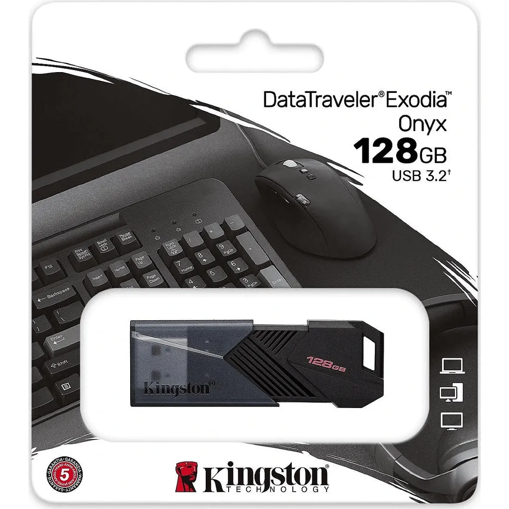 Kingston Pendrive DataTraveler Exodia Onyx DTXON USB 3.2 Gen1 Flash Drive wtih Sleek Moving Cap (64GB/128GB/256GB)