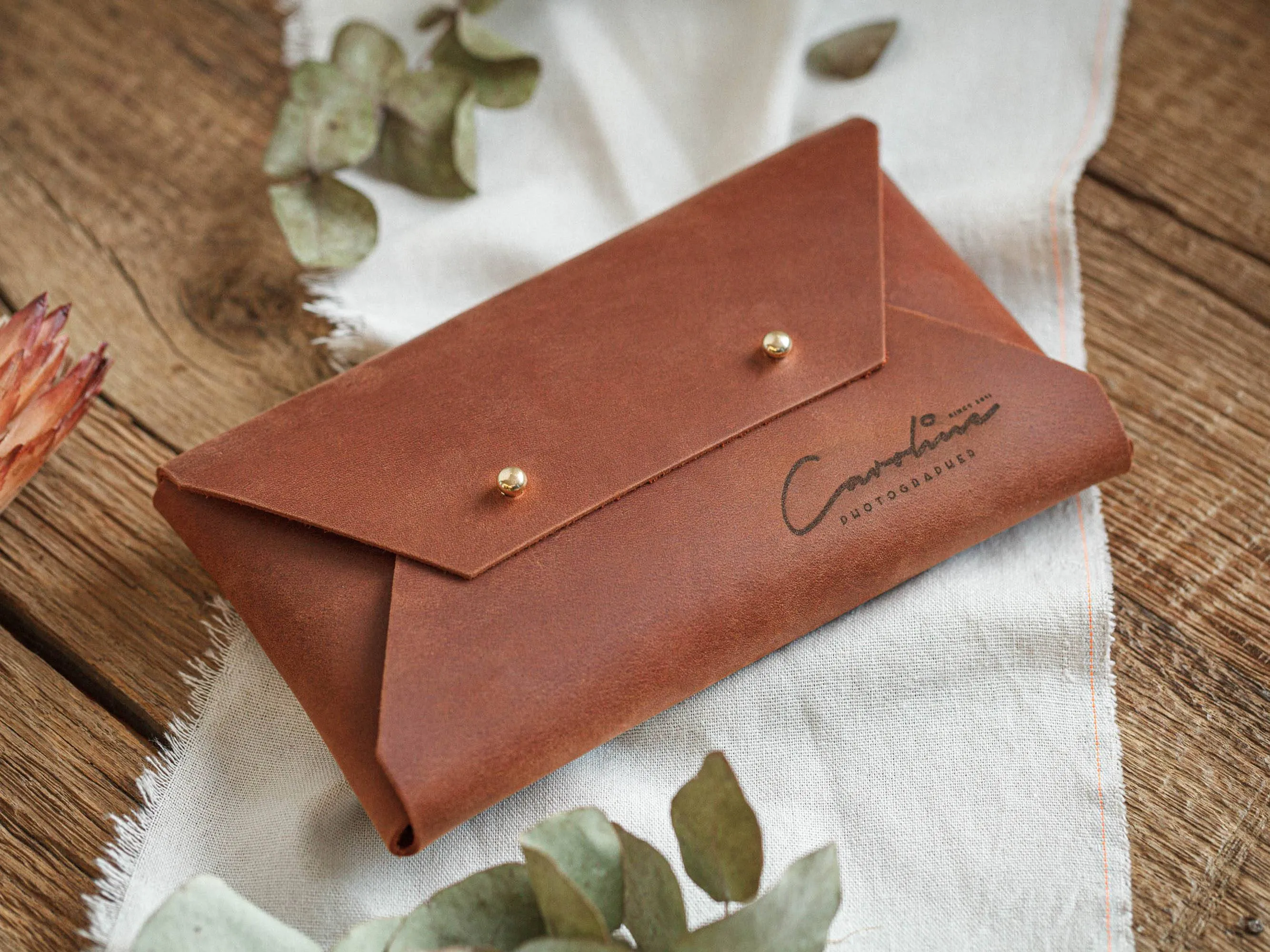 Leather Envelope for Photo & USB Pendrive - Gift for Wedding Clients