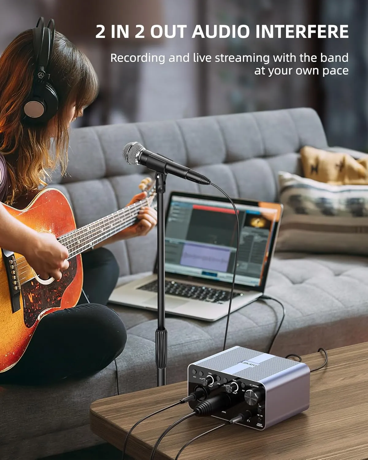 LEKATO SF2401 Audio Interface Recording Streaming and Podcasting Hi-Fi Studio