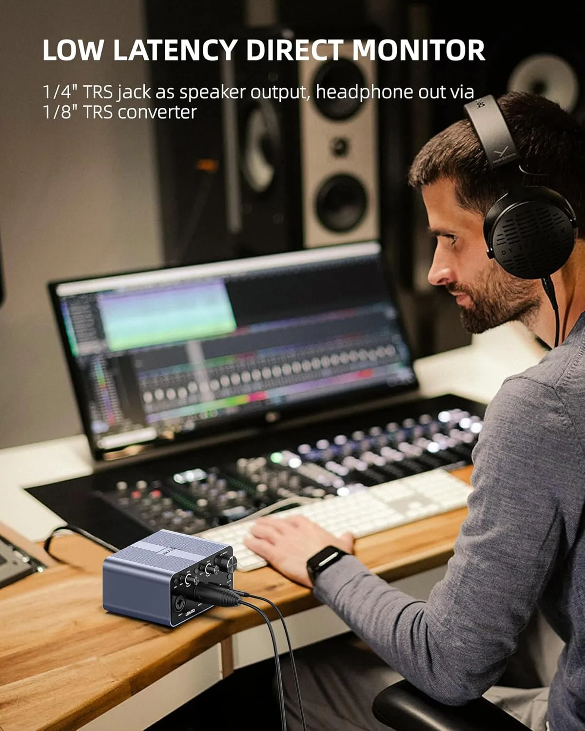 LEKATO SF2401 Audio Interface Recording Streaming and Podcasting Hi-Fi Studio