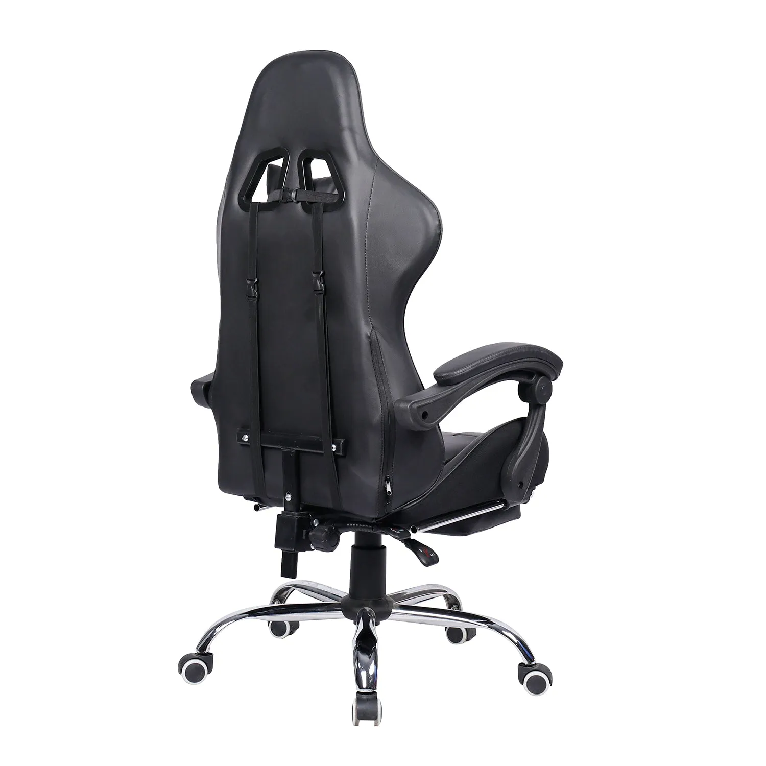 Neo Grey/Black Leather Gaming Chair with Massage Function