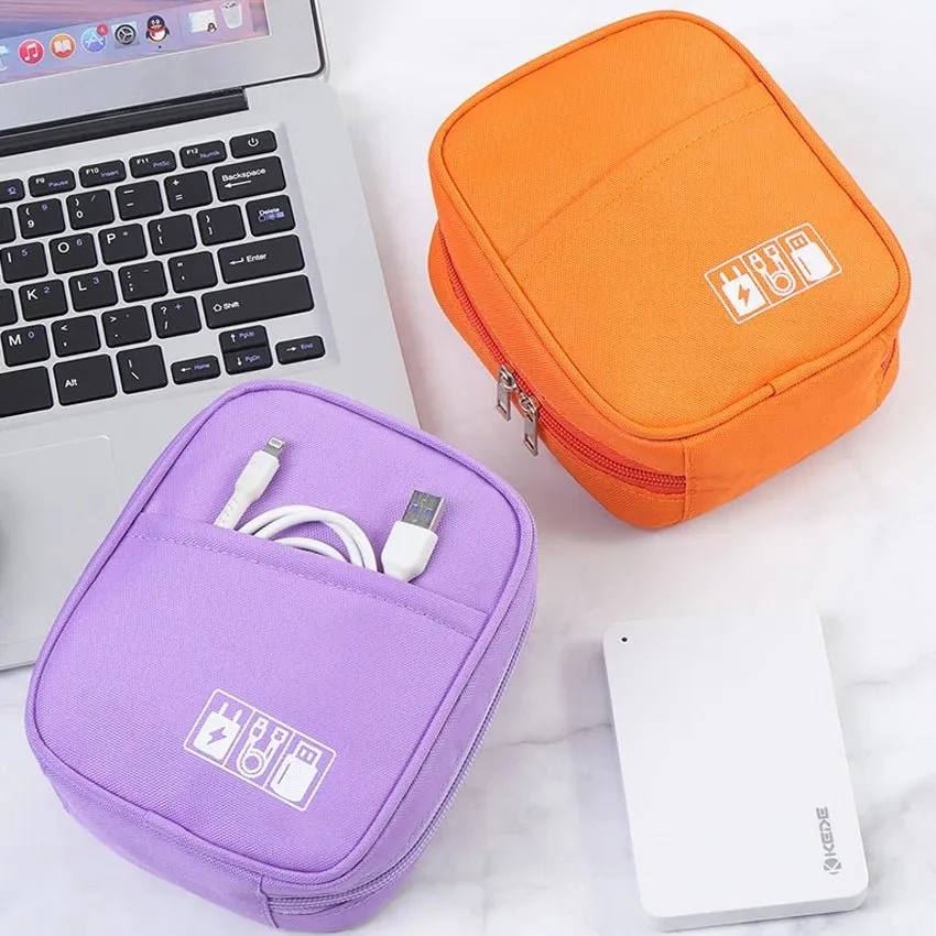 New Portable Data Cable Organizer Bag Water-proof USB Power Bank Earphone Storage Case Travel Digital Accessories Pouch