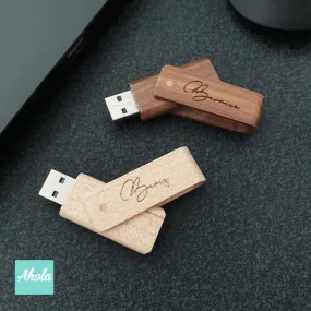 【Noki】Laser Engraved Wooden USB drive 激光刻字木製USB手指