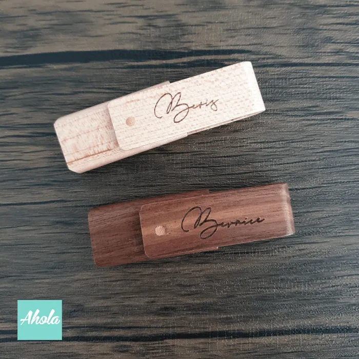 【Noki】Laser Engraved Wooden USB drive 激光刻字木製USB手指