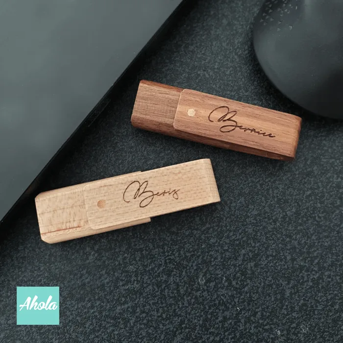 【Noki】Laser Engraved Wooden USB drive 激光刻字木製USB手指