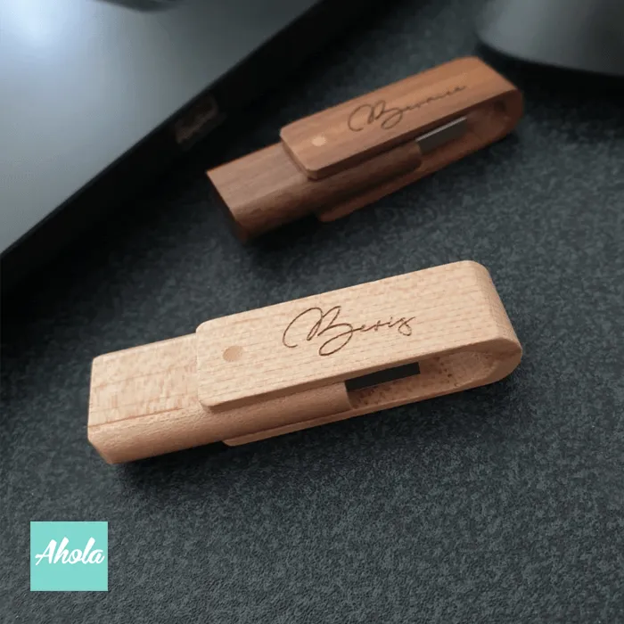 【Noki】Laser Engraved Wooden USB drive 激光刻字木製USB手指