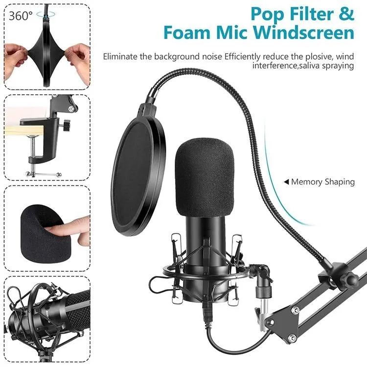 NW-8000 Professional USB Microphone Kit 192kHz/24-Bit Condenser Mic