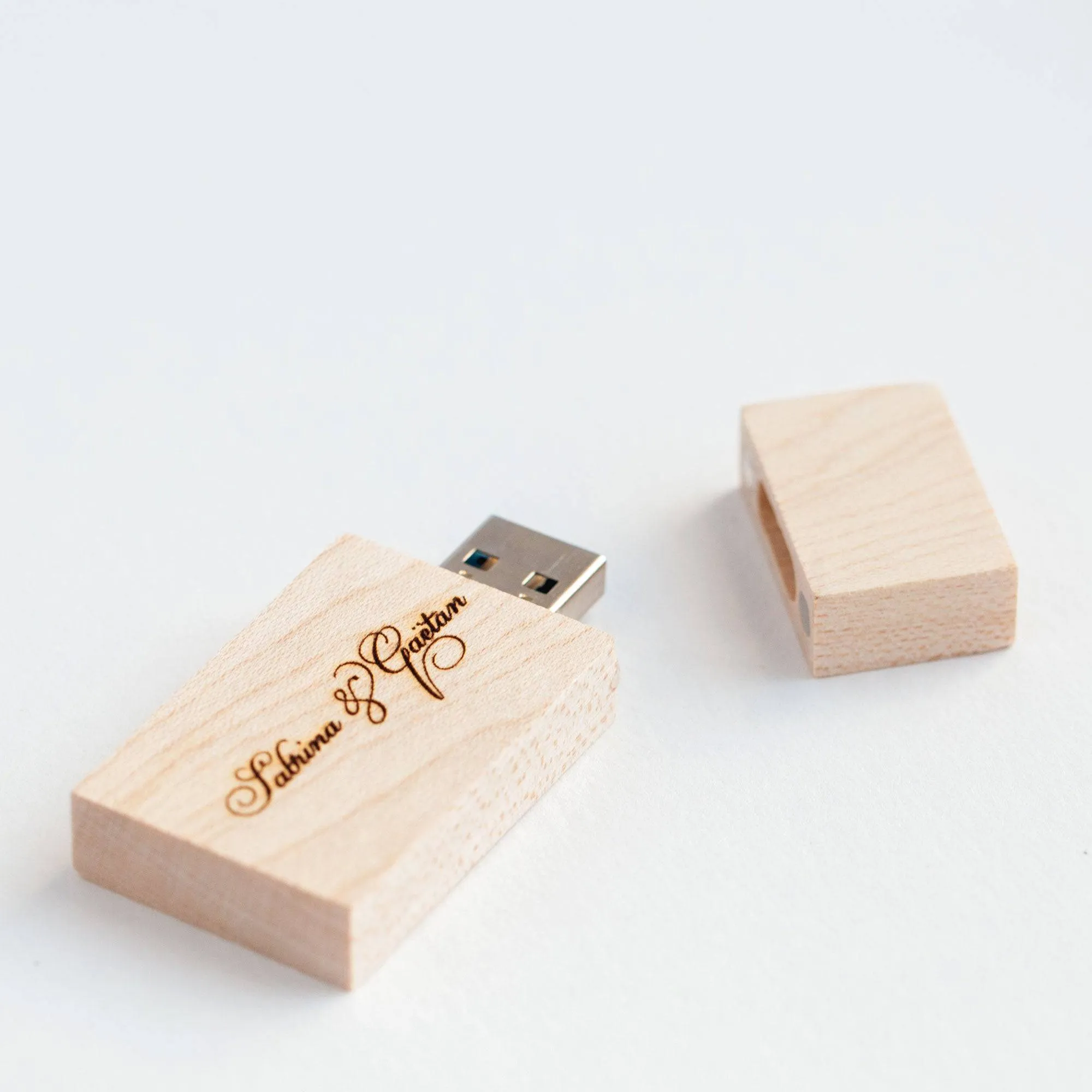 Personalised Wedding USB Box and Flash Drive (option) with Acrylic Lid