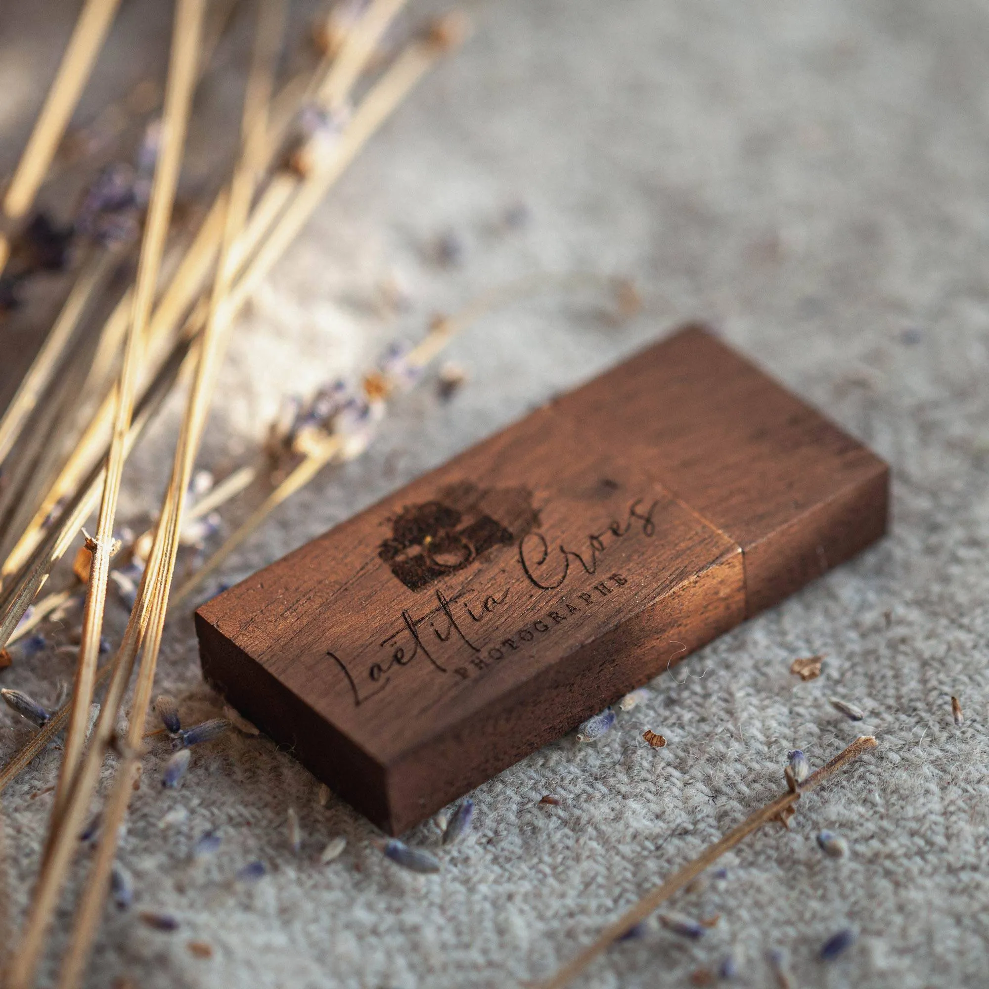 Personalized Wooden USB Flash Drive 3.0 in Walnut Color for Wedding Clients