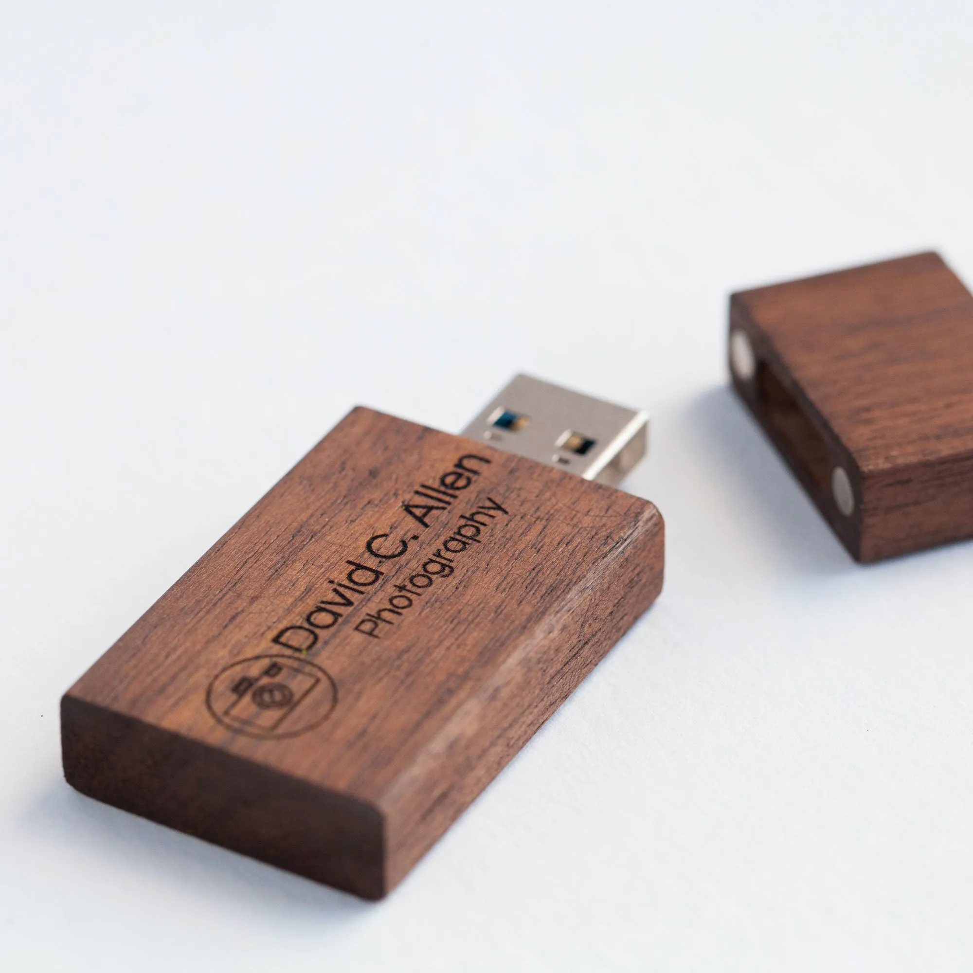 Personalized Wooden USB Flash Drive 3.0 in Walnut Color for Wedding Clients