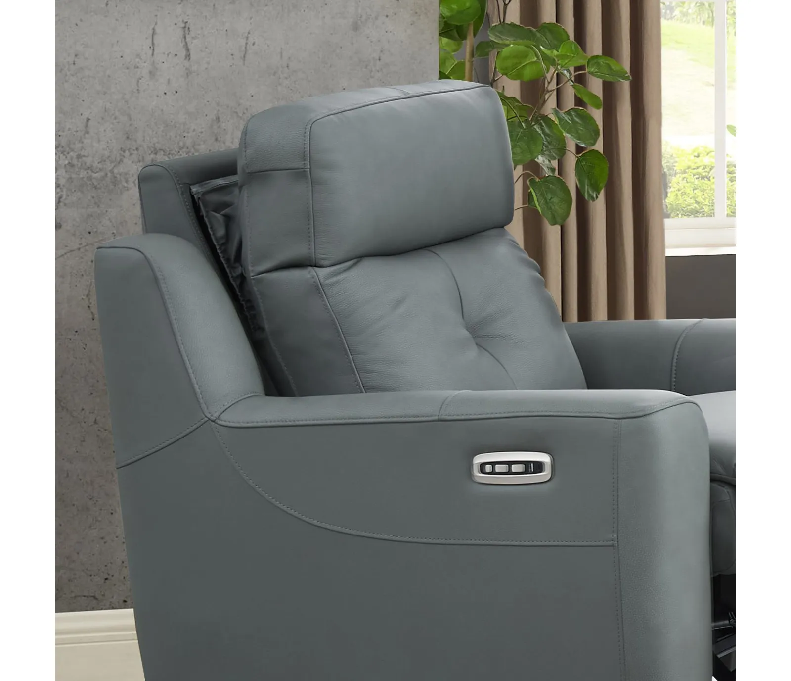 Ritchie Chair - Power Reclining w/ Power Headrest - Slate Leather