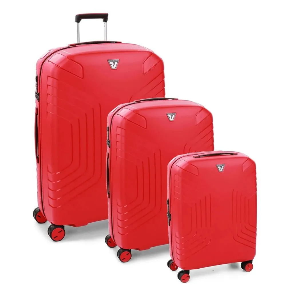 Roncato Ypsilon Hardsided Spinner Suitcase 3pc Set - Red