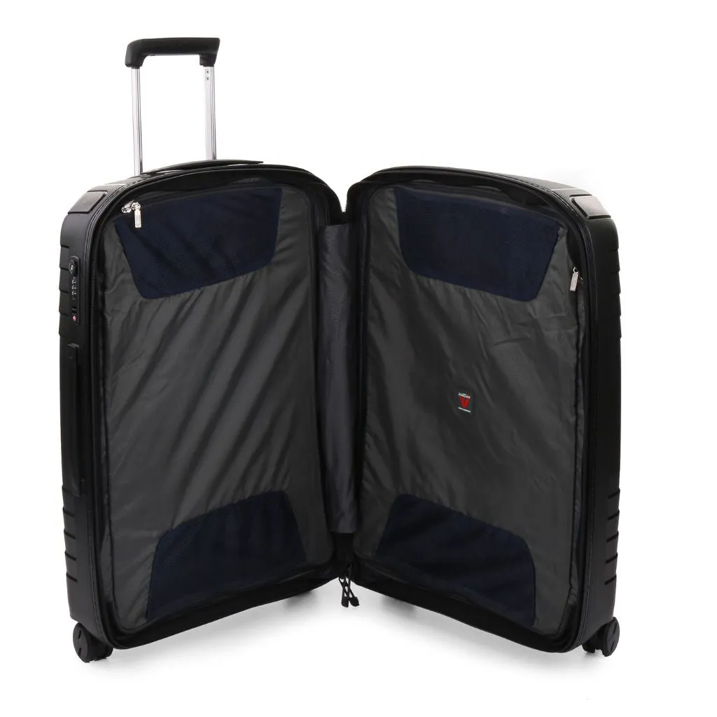 Roncato Ypsilon Medium 69cm Hardsided Exp Spinner Suitcase Black