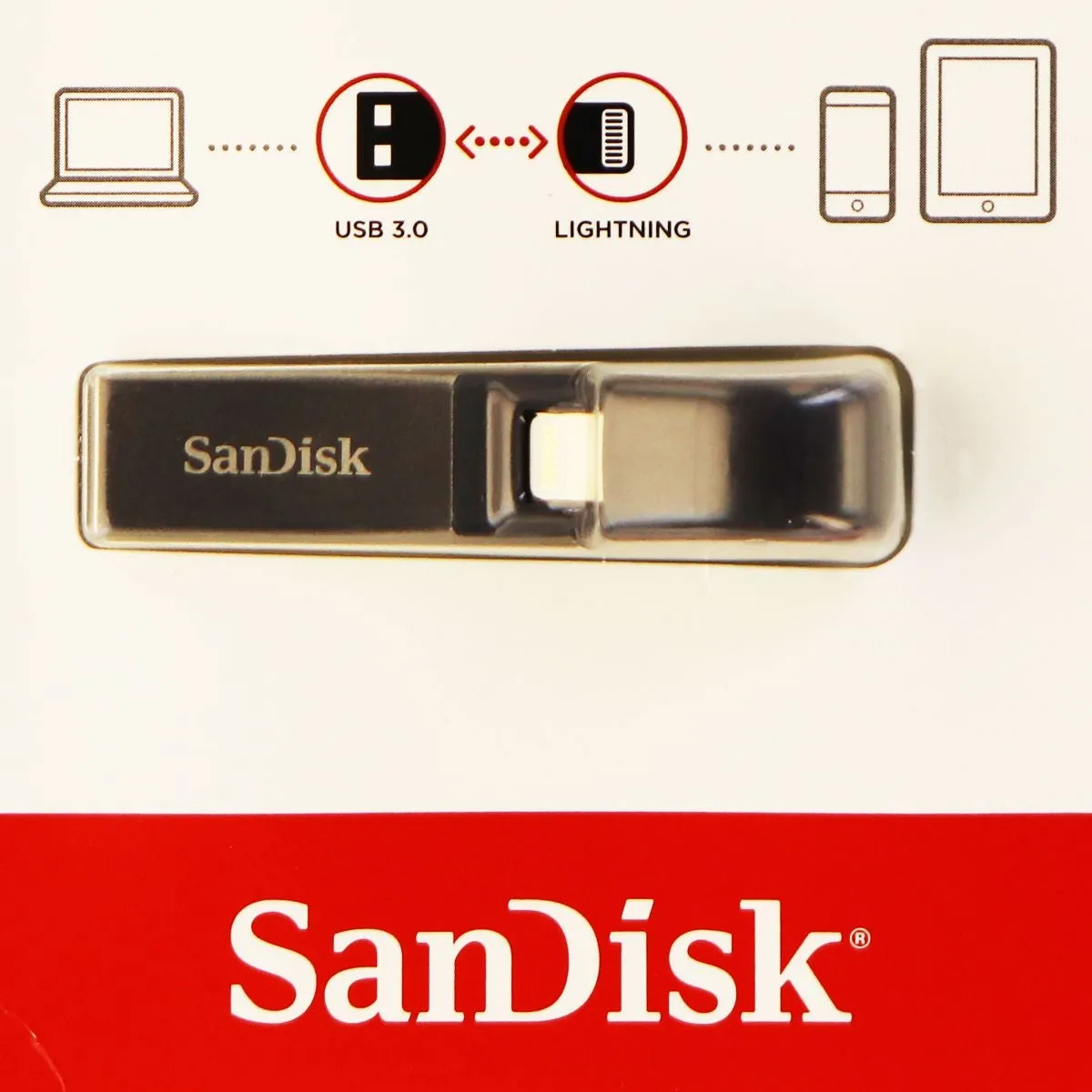 Sandisk iXpand 64GB USB 3.0 MFi Flash Drive Memory for iPhones & iPads