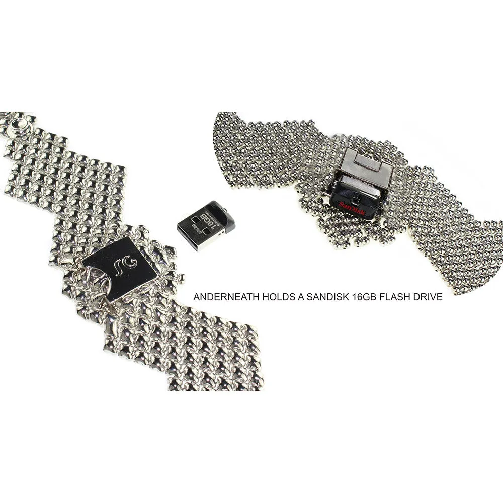 SG Liquid Metal USB-1-N (Chrome Finish) Drive Storage Bracelet by Sergio Gutierrez