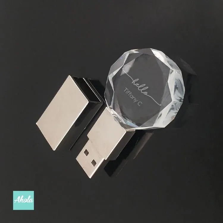 【Shore Line】Laser Engraved Round Crystal USB drive 激光刻字水晶USB手指