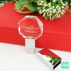 【Shore Line】Laser Engraved Round Crystal USB drive 激光刻字水晶USB手指