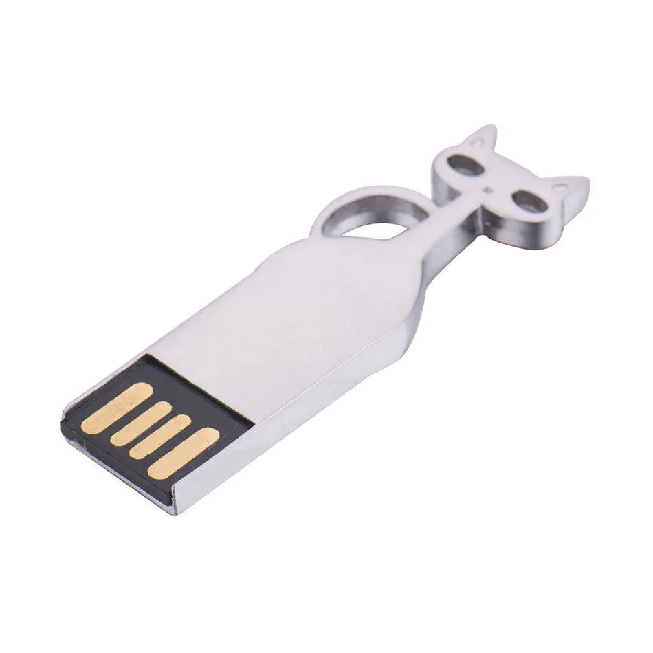 Silver Cat USB Pen Drive