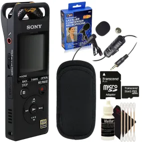 Sony PCM-A10 High-Resolution Audio Recorder Black   Professional Lavalier Condenser Microphone Kit