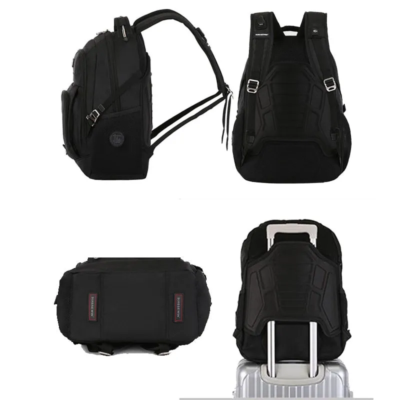 Swiss Design Medium Travel Backpack with USB Charging and Headphone Cord Port