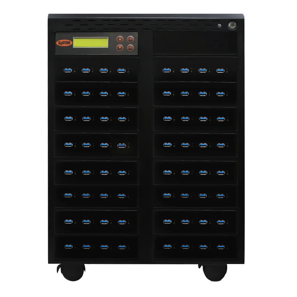 Systor 1 to 63 USB 3.0/3.1 Duplicator & Sanitizer 18GB/Min - Standalone Multiple Flash Memory Copier & Storage Drive Eraser, Speeds Up to 300MB/Sec (SYS-USB30-63)