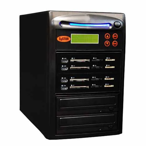 Systor 1:3 All-in-One Combo - Flash Media Card (USB/SD/CF/MS)   Single CD/DVD Duplicator - SYS-USBSDCF-03