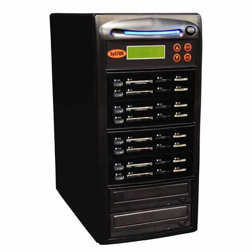 Systor 1:7 All-in-One Combo - Flash Media Card (USB/SD/CF/MS)   Single CD/DVD Duplicator - SYS-USBSDCF-07