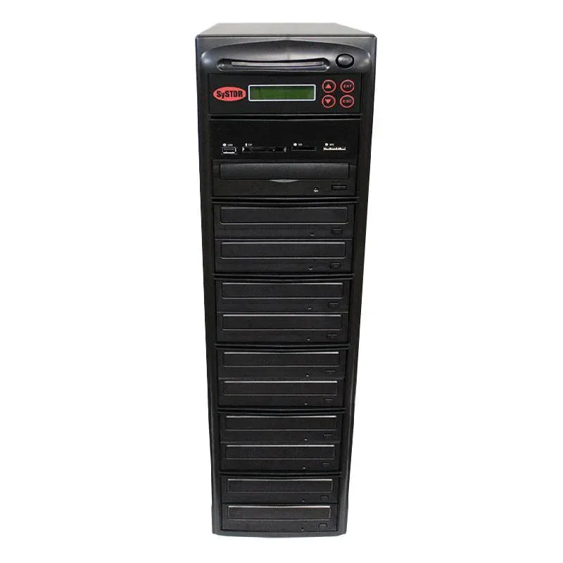 Systor Multi Media Center - Flash Memory Drive (USB/SD/CF/MS/MMC) to Disc Backup   1 to 10 SATA Blu-Ray Duplicator - BD-MBC-10