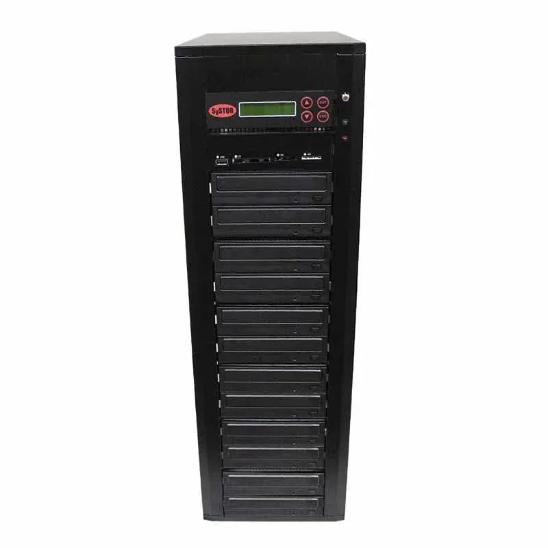 Systor Multi Media Center - Flash Memory Drive (USB/SD/CF/MS/MMC) to Disc Backup   1 to 11 SATA Blu-Ray Duplicator - BD-MBC-11