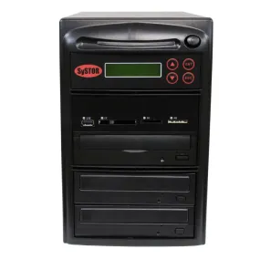 Systor Multi Media Center - Flash Memory Drive (USB/SD/CF/MS/MMC) to Disc Backup   1 to 2 SATA CD/DVD Duplicator - PMBC-2