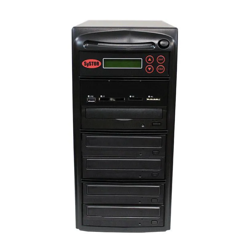 Systor Multi Media Center - Flash Memory Drive (USB/SD/CF/MS/MMC) to Disc Backup   1 to 4 SATA CD/DVD Duplicator - PMBC-4