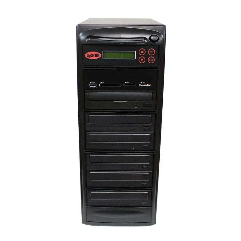 Systor Multi Media Center - Flash Memory Drive (USB/SD/CF/MS/MMC) to Disc Backup   1 to 5 SATA CD/DVD Duplicator - PMBC-5