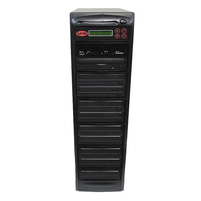 Systor Multi Media Center - Flash Memory Drive (USB/SD/CF/MS/MMC) to Disc Backup   1 to 9 SATA CD/DVD Duplicator - PMBC-9