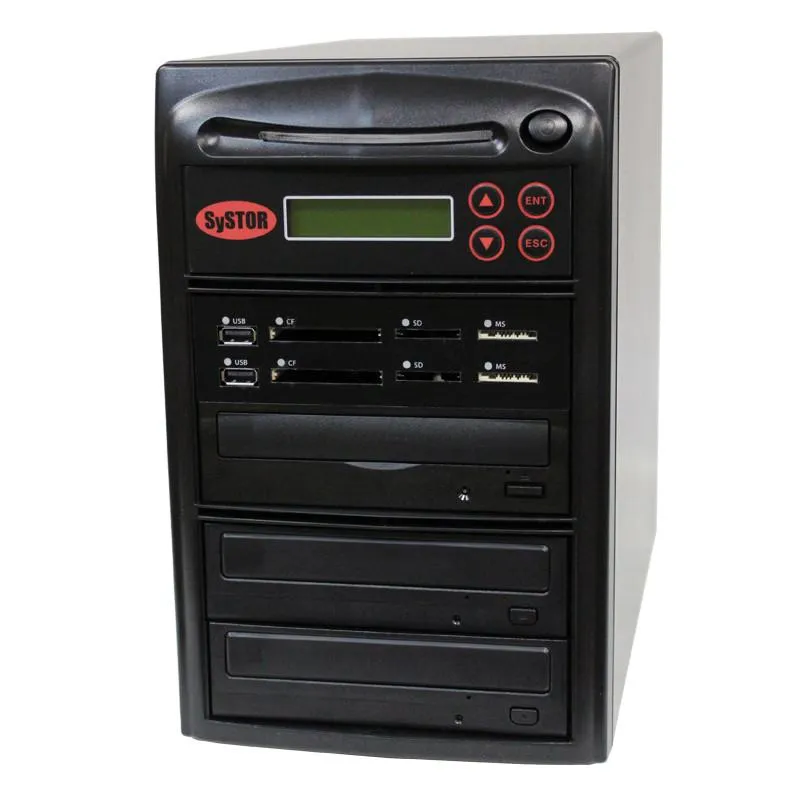 Systor Multi Media Center PLUS - Flash Memory Drive (USB/SD/CF/MS/MMC) to Disc Backup   1 to 2 SATA CD/DVD Duplicator - PMBC-P-02