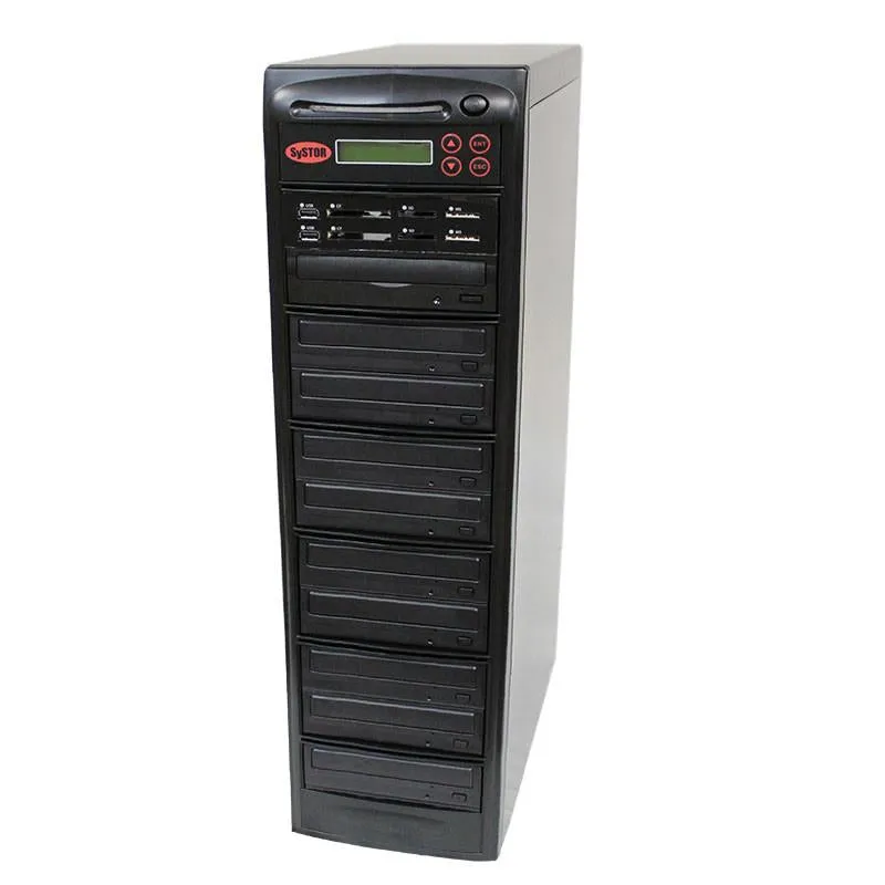 Systor Multi Media Center PLUS - Flash Memory Drive (USB/SD/CF/MS/MMC) to Disc Backup   1 to 9 SATA CD/DVD Duplicator - PMBC-P-09