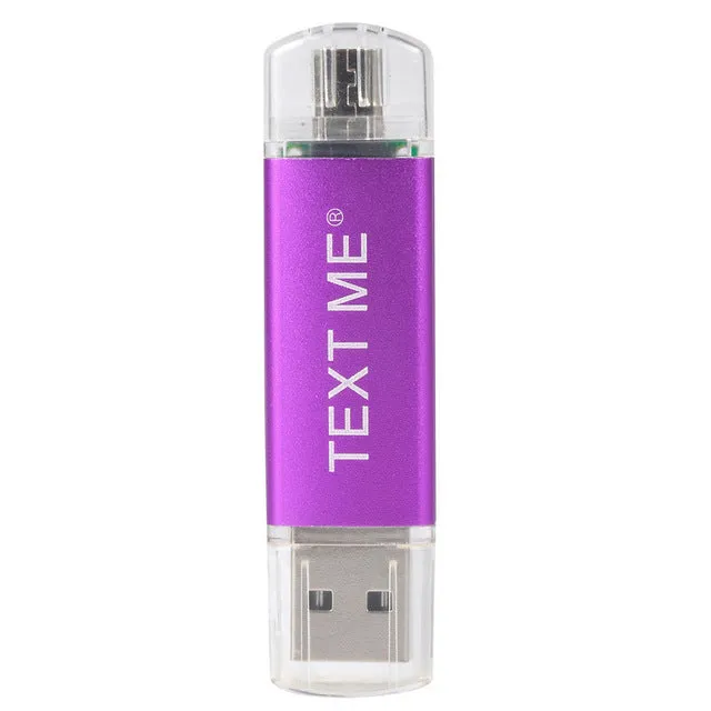 TEXT ME creative OTG usb 2.0 64GB USB flash drive pen drive 4GB 8GB 16GB 32GB memory Stick