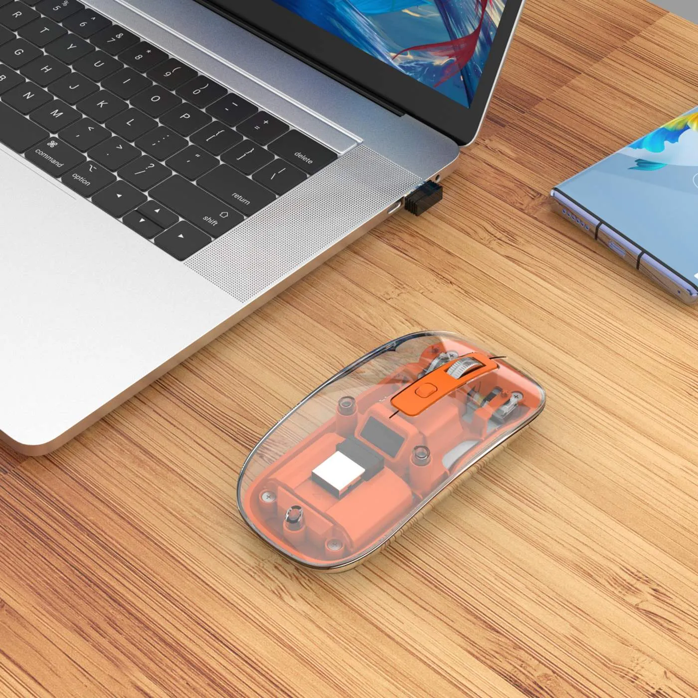 Transparent Rechargeable Wireless USB Mouse