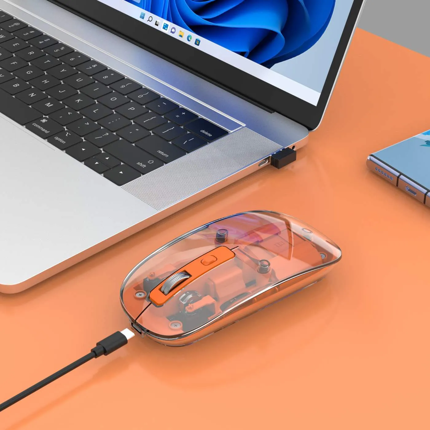 Transparent Rechargeable Wireless USB Mouse