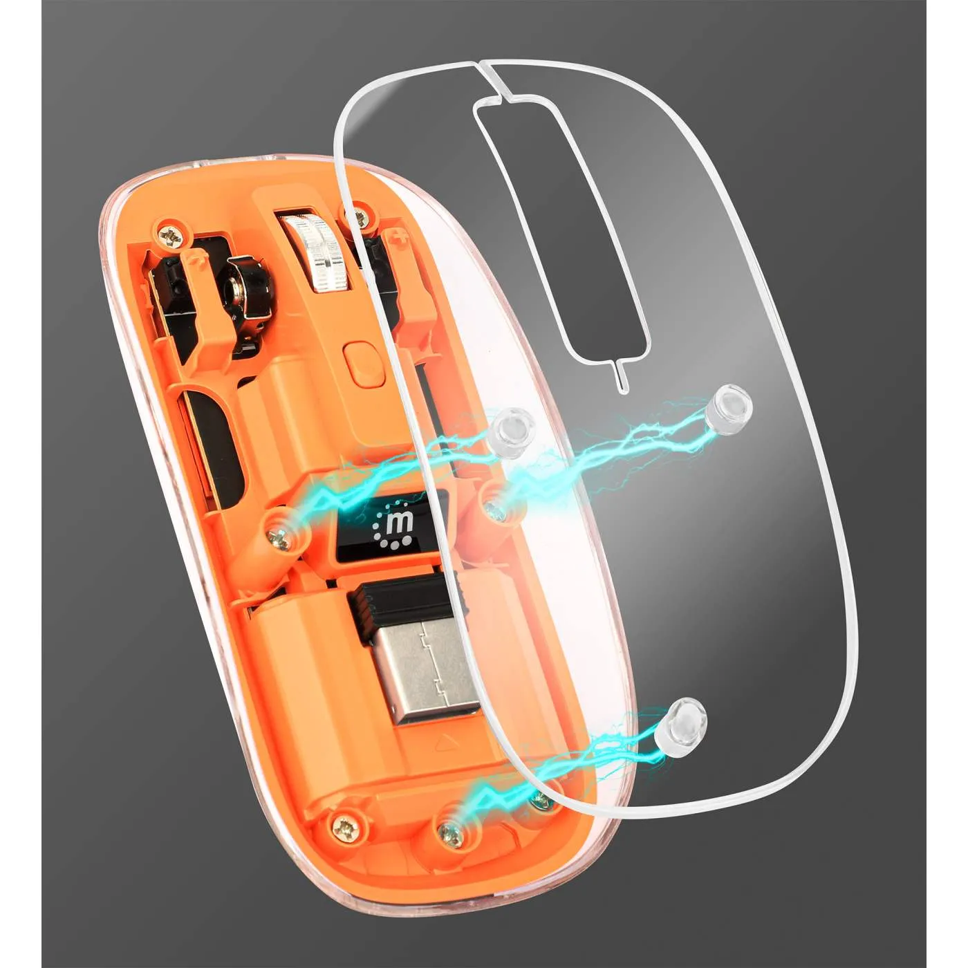 Transparent Rechargeable Wireless USB Mouse