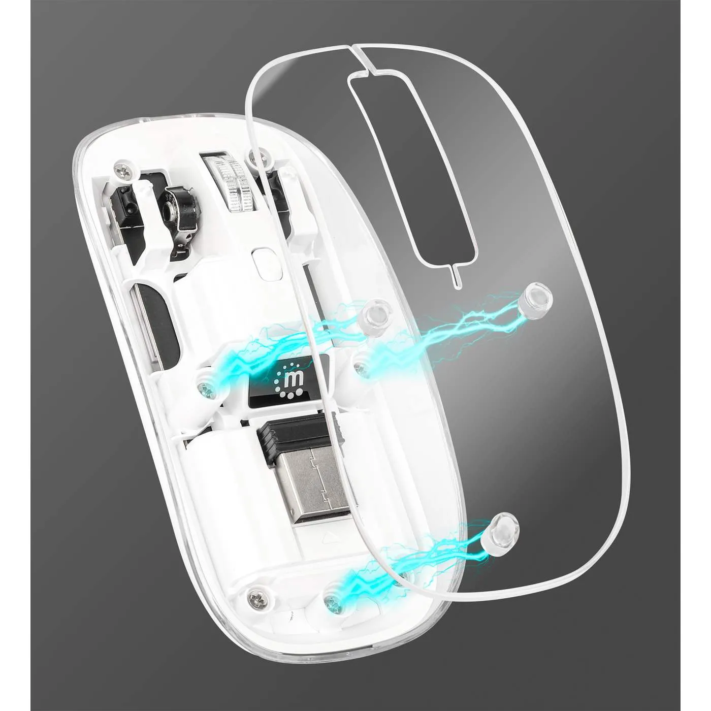 Transparent Rechargeable Wireless USB Mouse