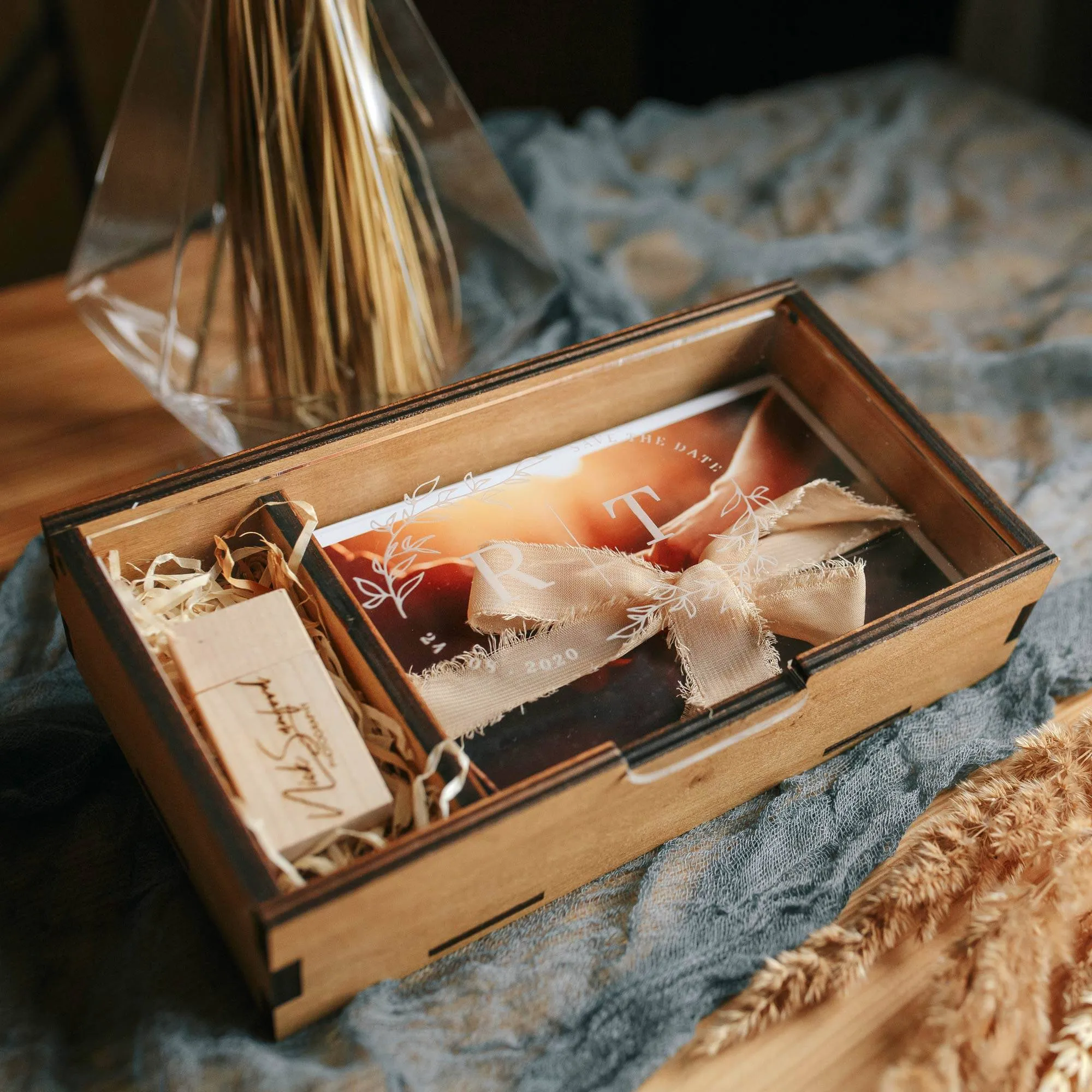 Wedding Memory Photo Box for Prints and USB Flash Drive