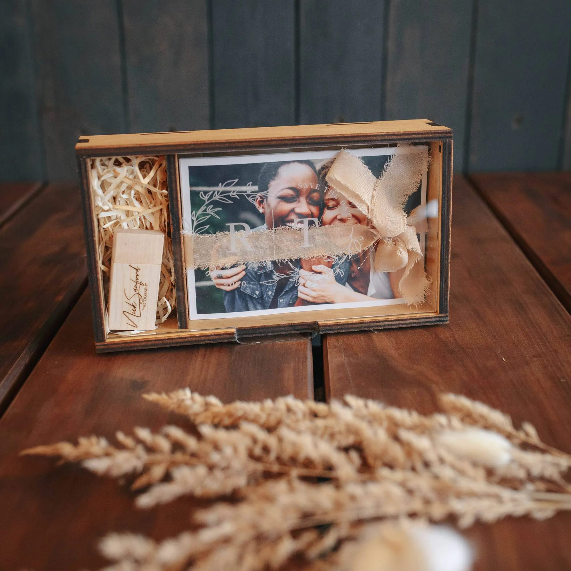 Wedding Memory Photo Box for Prints and USB Flash Drive