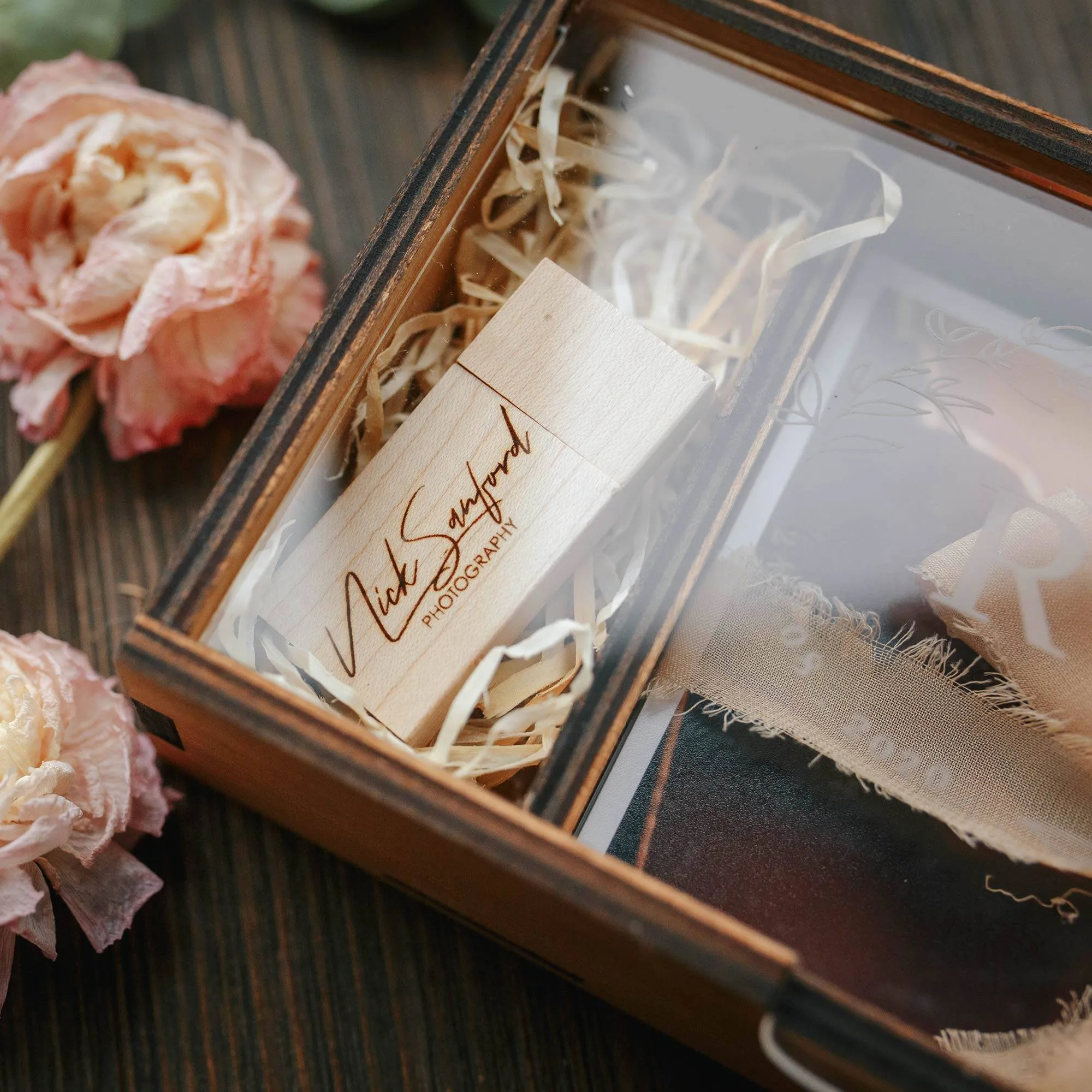 Wedding Memory Photo Box for Prints and USB Flash Drive